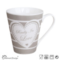 12oz V forma caneca com Valentine Heart Decal